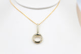 9ct Gold Set Half Bit Pendent