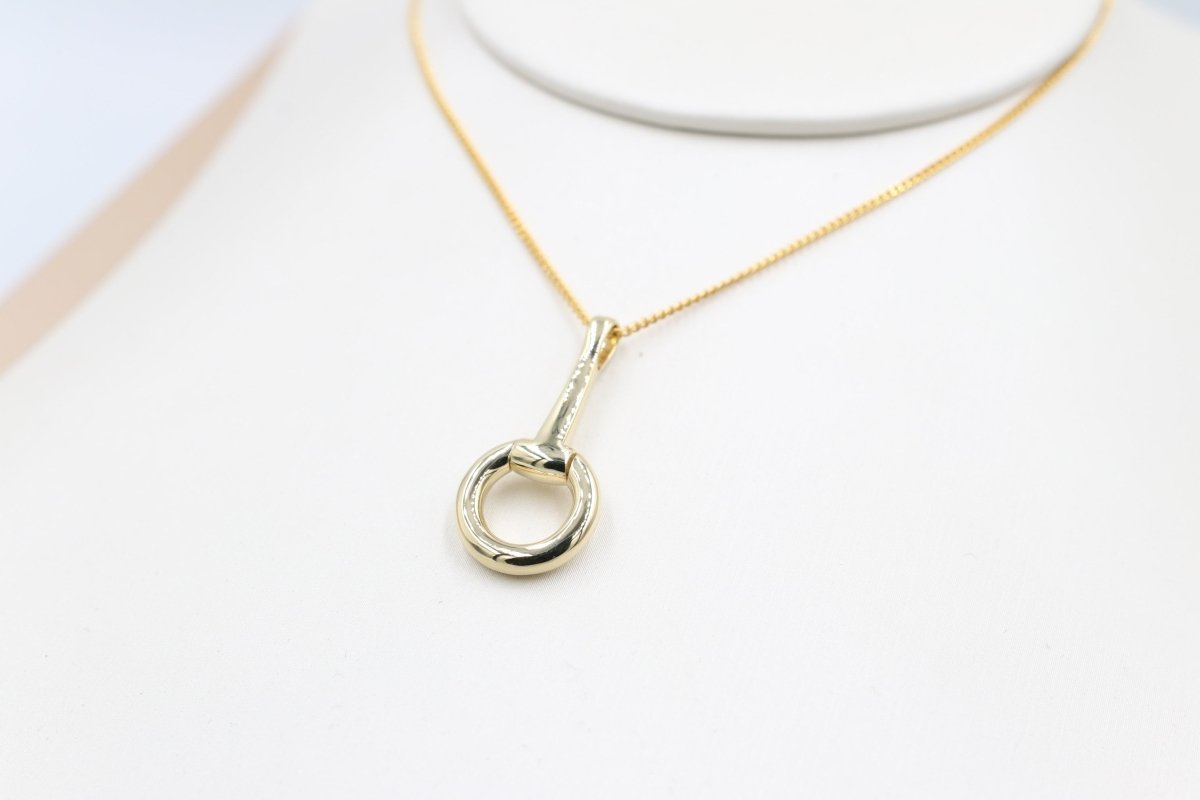 9ct Gold Set Half Bit Pendent