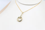9ct Gold Set Half Bit Pendent
