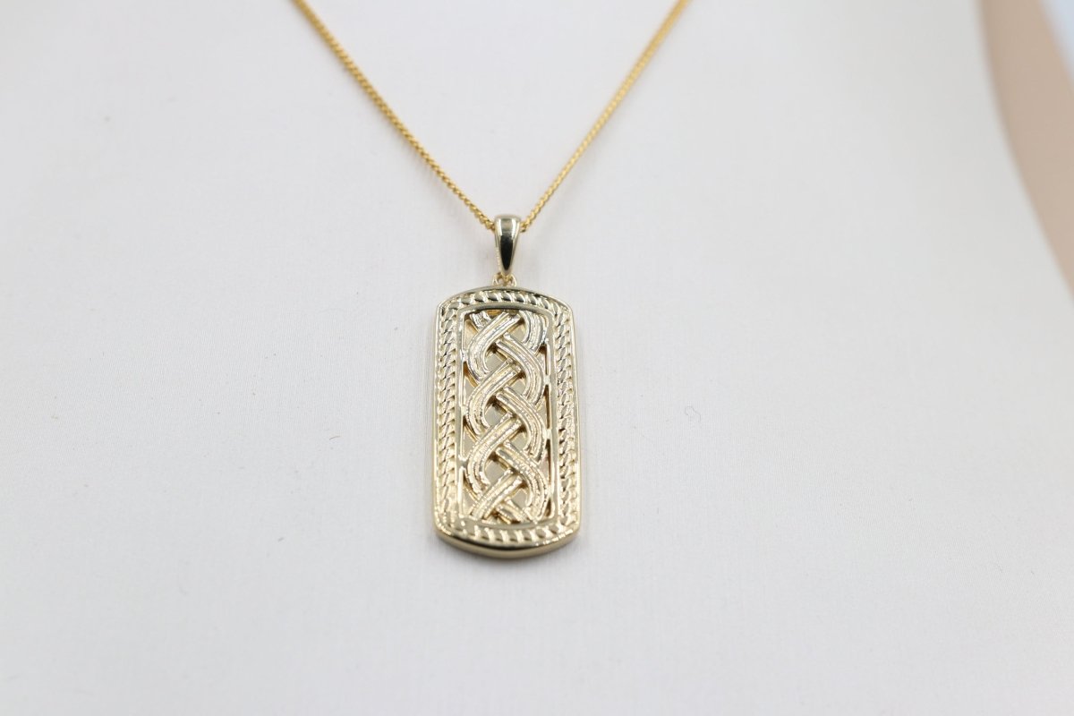 9ct Gold Celtic Braid Ingot Pendant