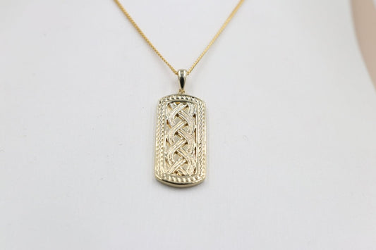 9ct Gold Celtic Braid Ingot Pendant