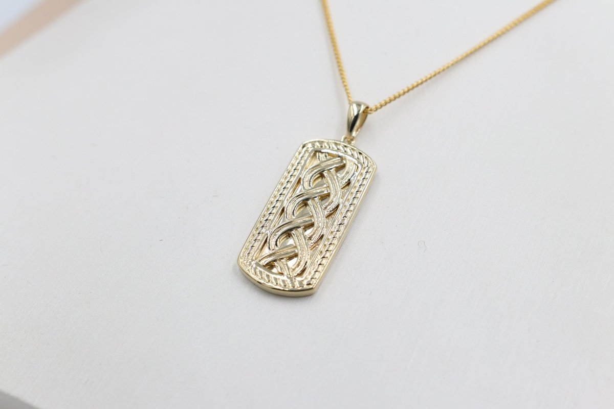 9ct Gold Celtic Braid Ingot Pendant