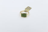 9ct Gold Ladies  Greenstone Ring