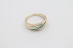 9ct Gold Genuine Emerald & Diamond ring