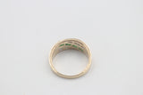 9ct Gold Genuine Emerald & Diamond ring