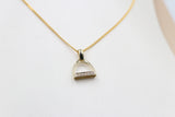 9ct Gold Diamond Set stirrup Iron Pendent