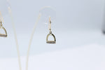 9ct Gold Stirrup Iron Drop Diamond set Earrings