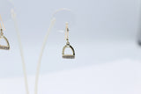 9ct Gold Stirrup Iron Drop Diamond set Earrings