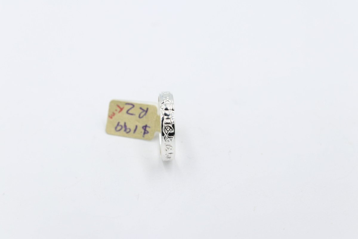 Stg Silver Ladies Claddagh Wedding Band