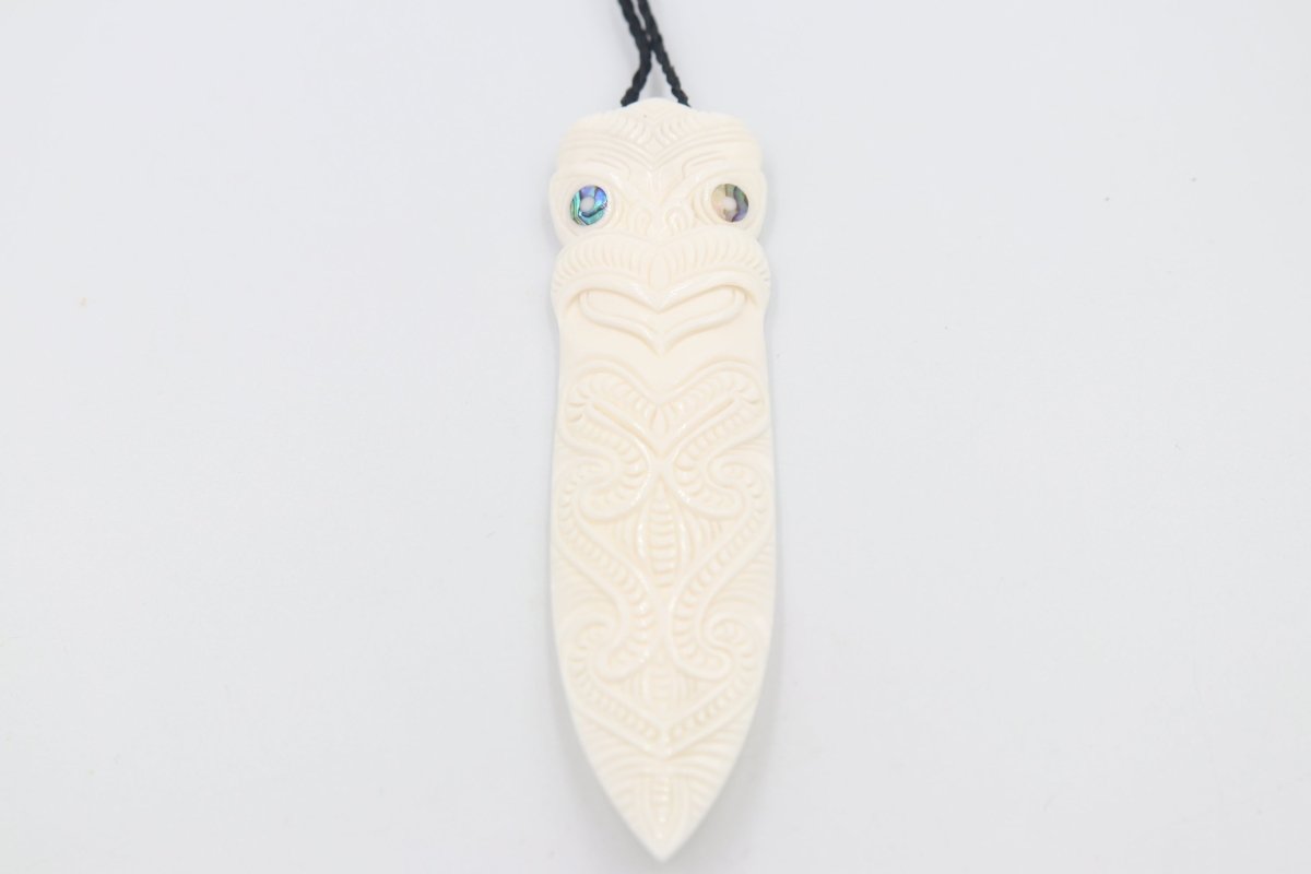 Bone Hei Tiki Taiaha Pendent