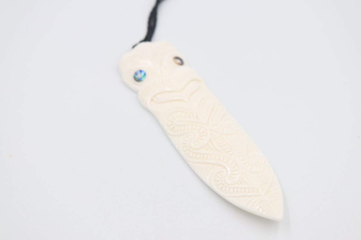 Bone Hei Tiki Taiaha Pendent