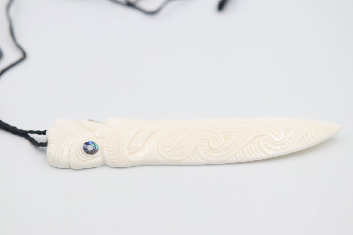 Bone Hei Tiki Taiaha Pendent