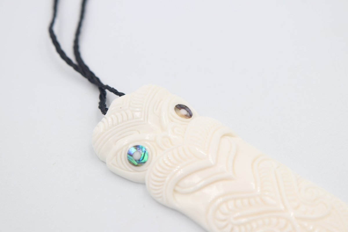 Bone Hei Tiki Taiaha Pendent