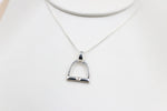 Stg Silver Set stirrup Iron Pendent