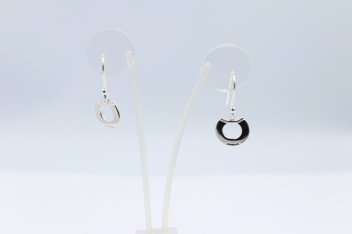 Stg Silver Gold Horseshoe Earrings