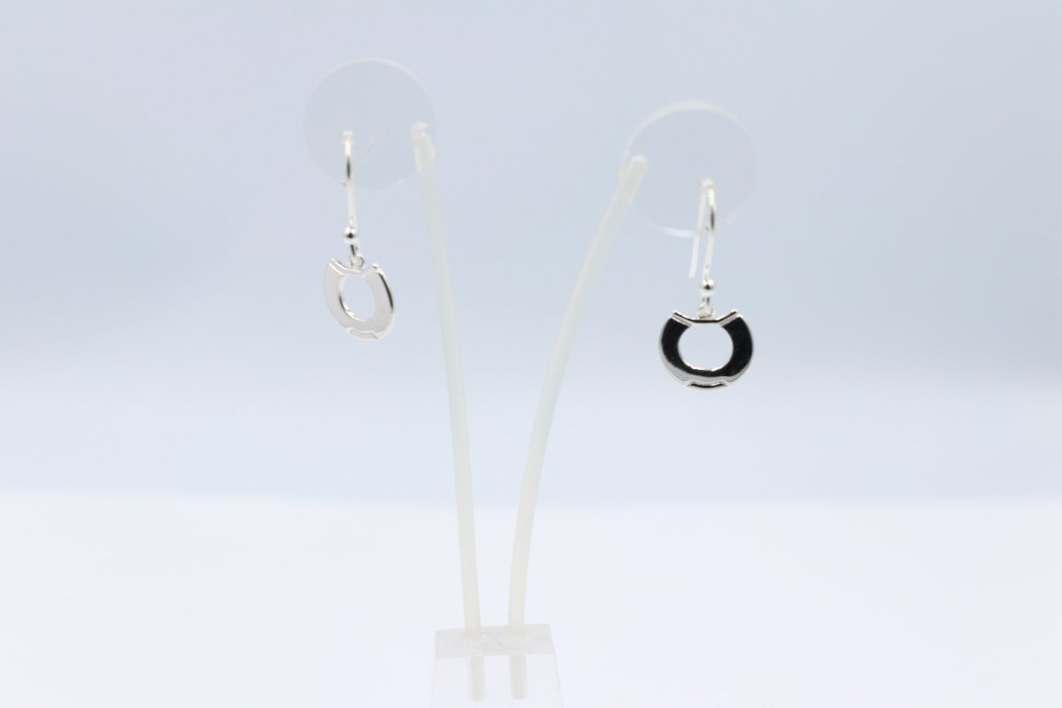 Stg Silver Gold Horseshoe Earrings