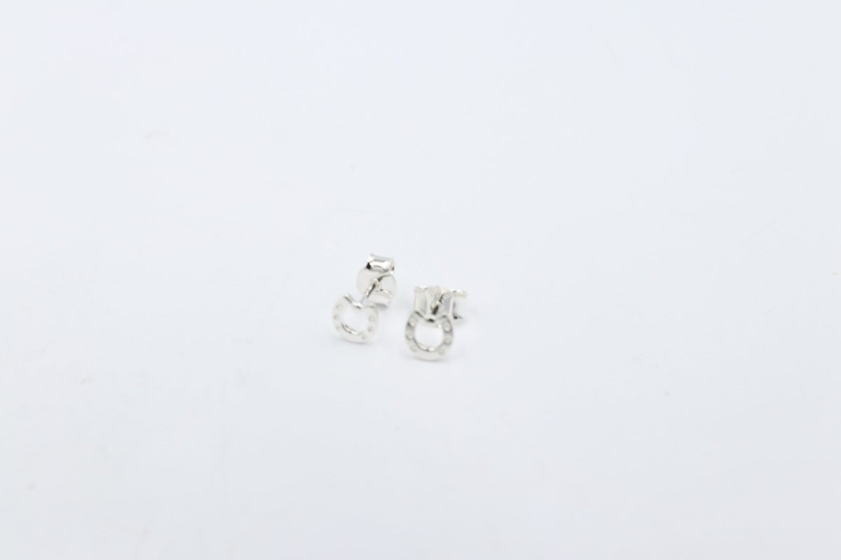 Stg Silver Horseshoe Stud Earrings