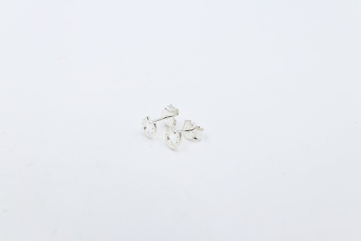 Stg Silver Horseshoe Stud Earrings