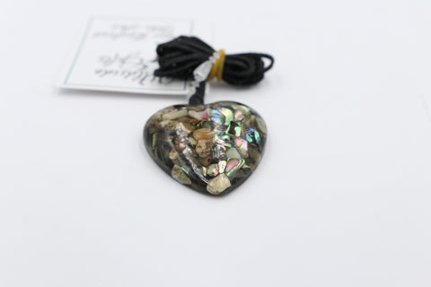 Paua set Heart Pendent with Resin