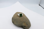 Stg Silver Ring with New Zealand Greenstone 76ALXG