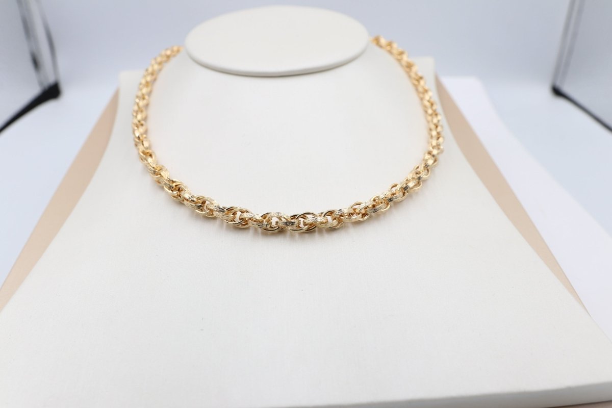 9ct Gold Italian Hollow Fancy Overlapping ChainGAC055