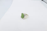 Stg Silver Ring with Greenstone with CZs 202ALX