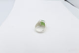 Stg Silver Ring with Greenstone with CZs 202ALX