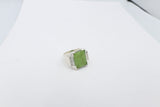 Stg Silver Ring with Greenstone with CZs 202ALX