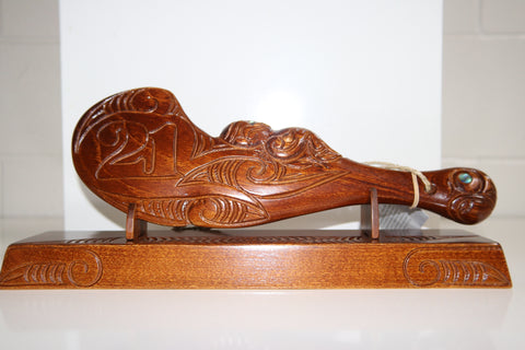 Native New Zealand wood 21st Wahaika With Base