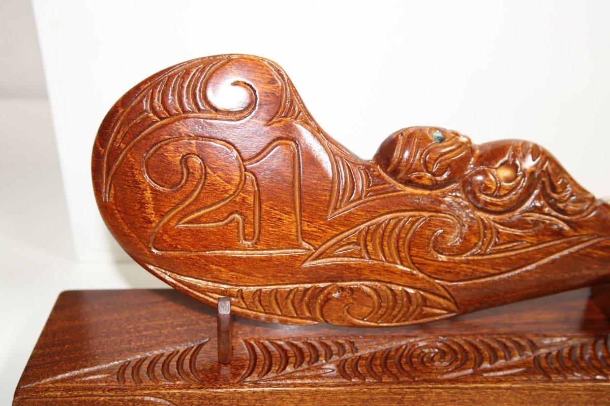 Native New Zealand wood 21st Wahaika With Base