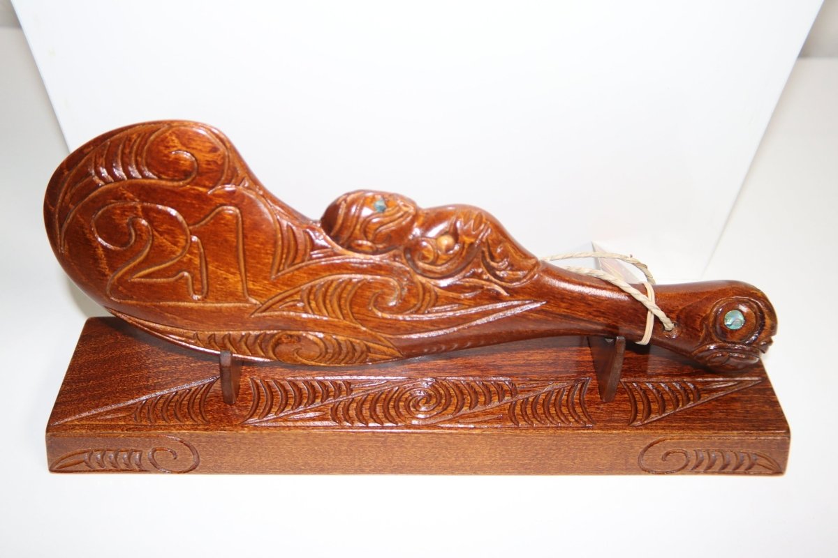 Native New Zealand wood 21st Wahaika With Base