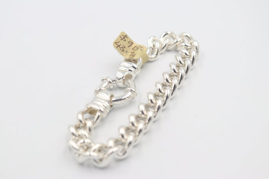 Sterling Silver Heavy Curb Bracelet