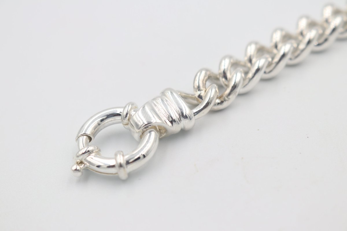 Sterling Silver Heavy Curb Bracelet