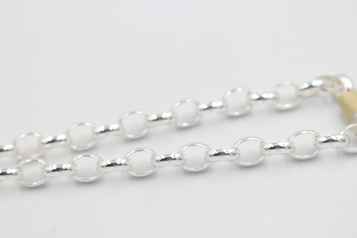 Sterling Silver Oval Belcher Bracelet