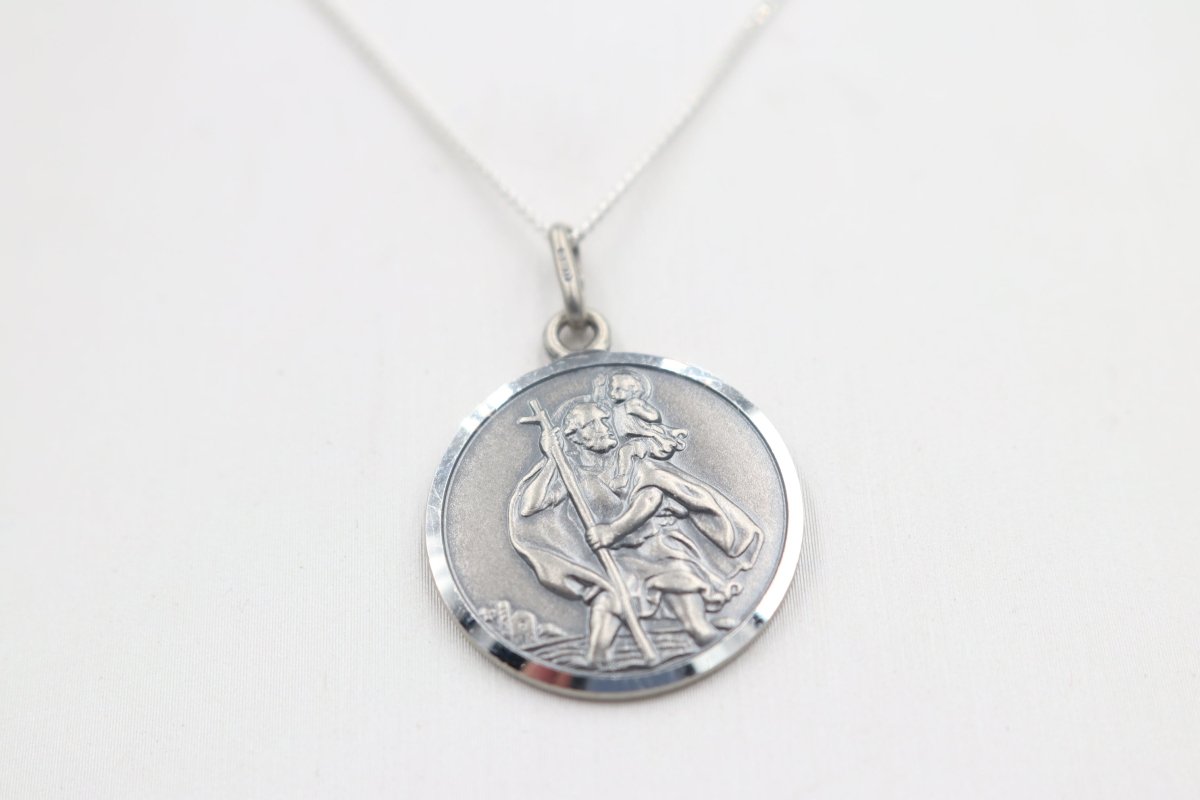 Solid Stg silver Saint Christopher Pendent UA20
