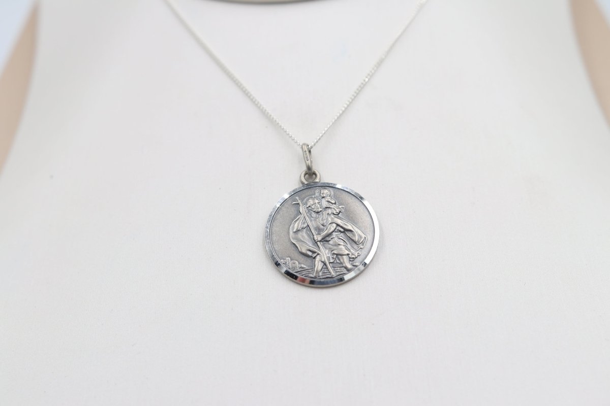 Solid Stg silver Saint Christopher Pendent UA20