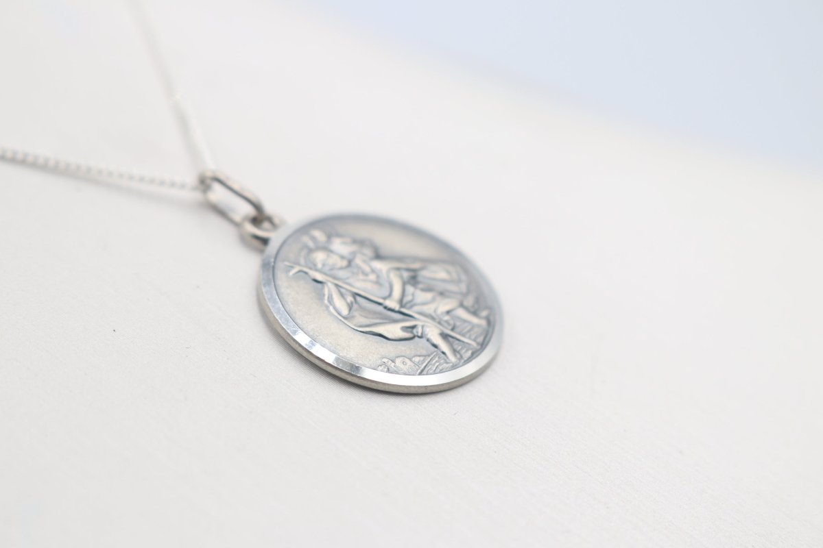 Solid Stg silver Saint Christopher Pendent UA20