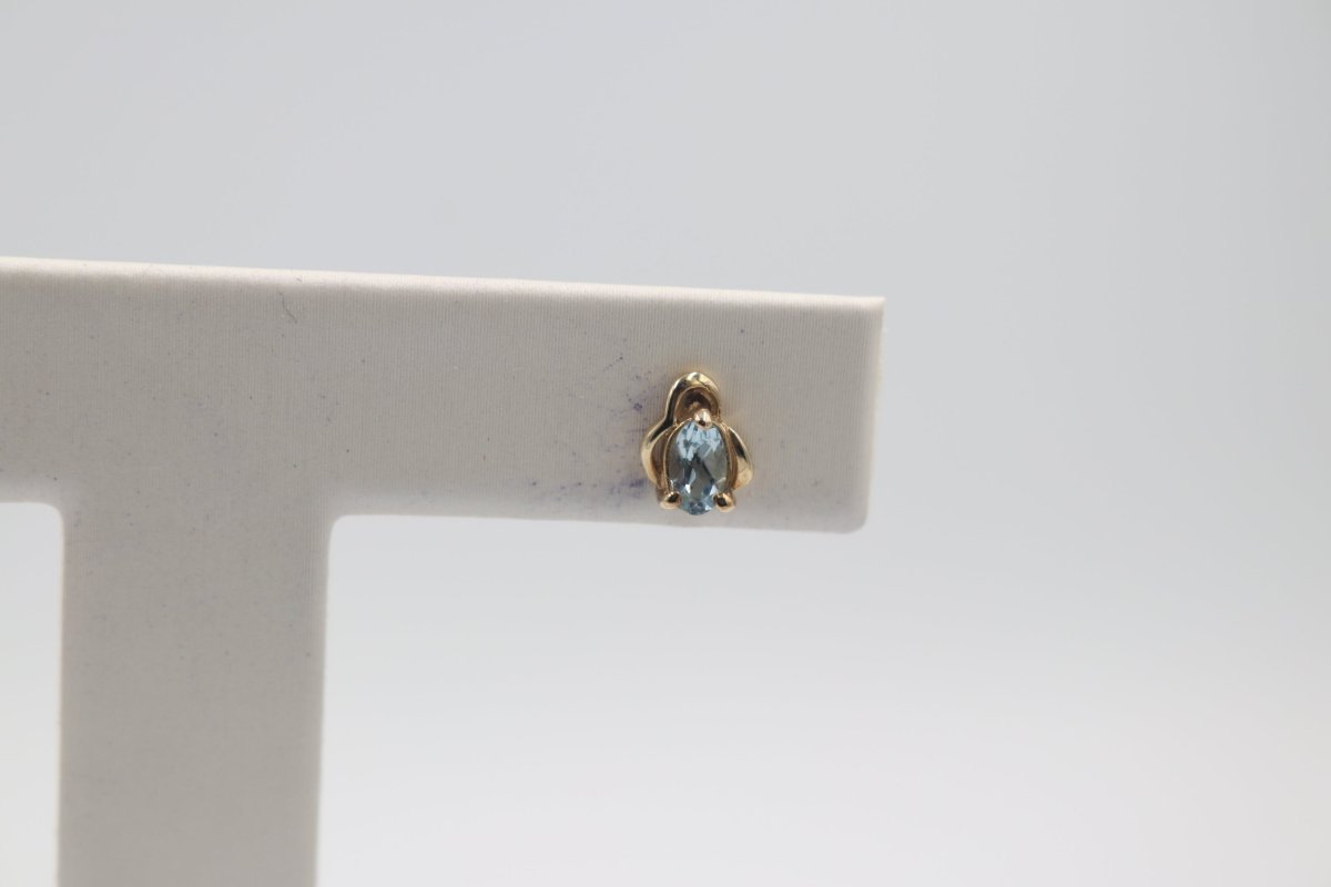 9ct Gold set Genuine Aquamarine Earrings