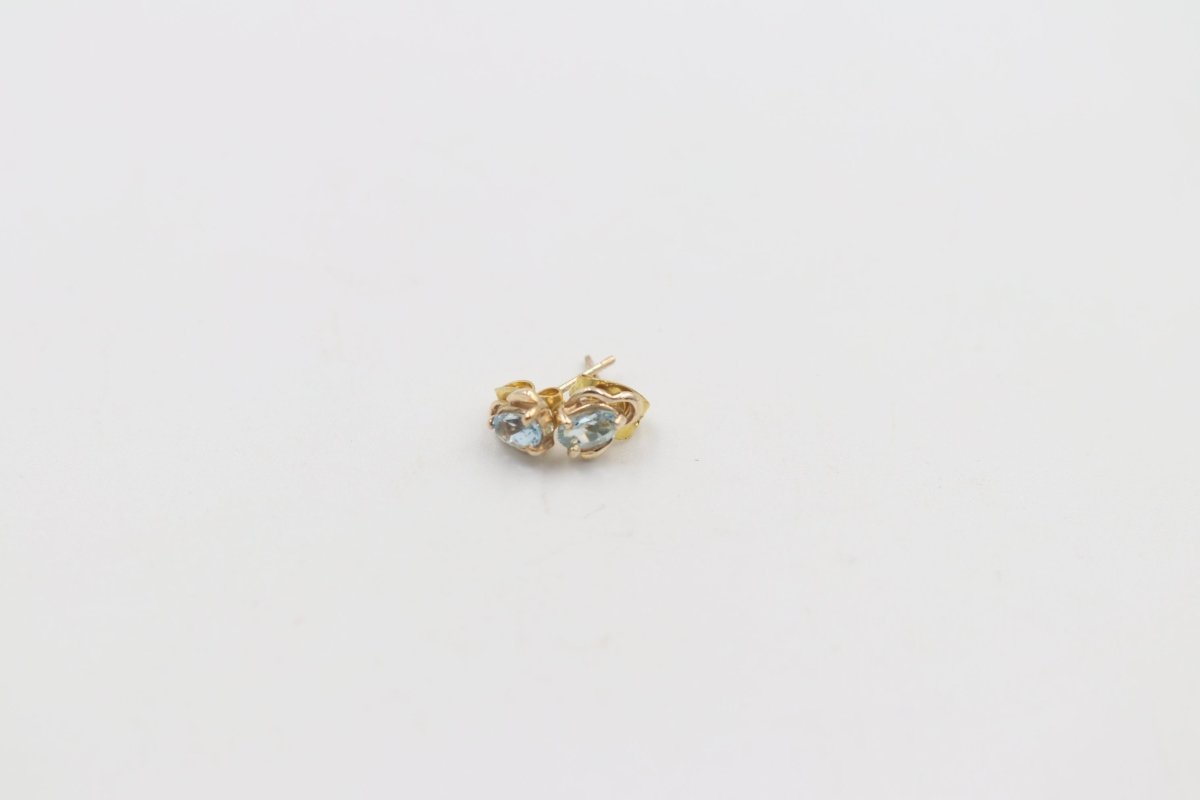 9ct Gold set Genuine Aquamarine Earrings