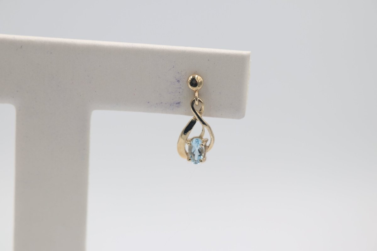 9ct Gold set Genuine Aquamarine Earrings