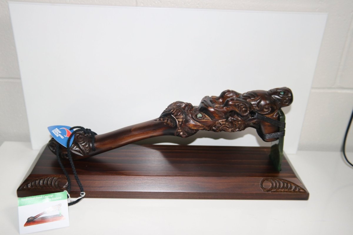Wooden Large Ceremonial adze with Greenstone