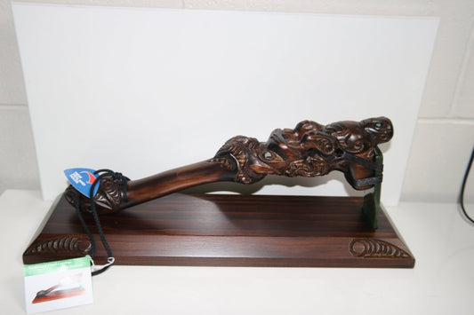 Wooden Large Ceremonial adze with Greenstone