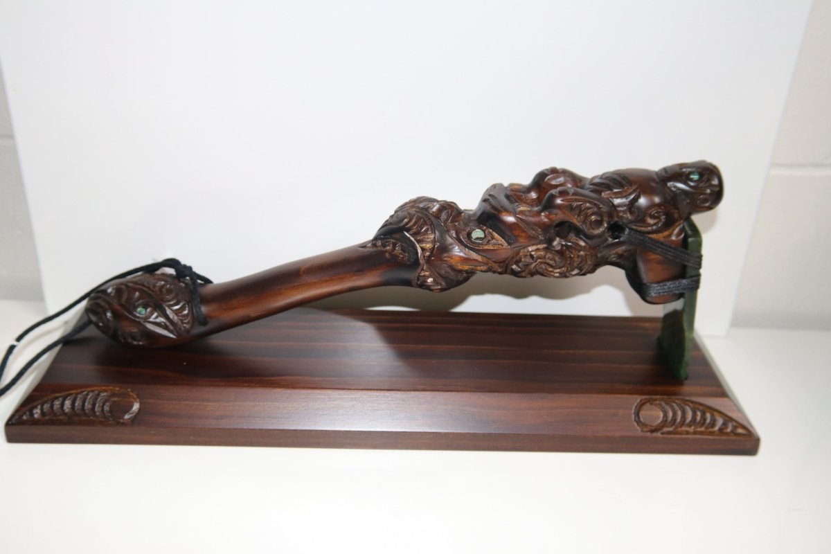 Wooden Large Ceremonial adze with Greenstone