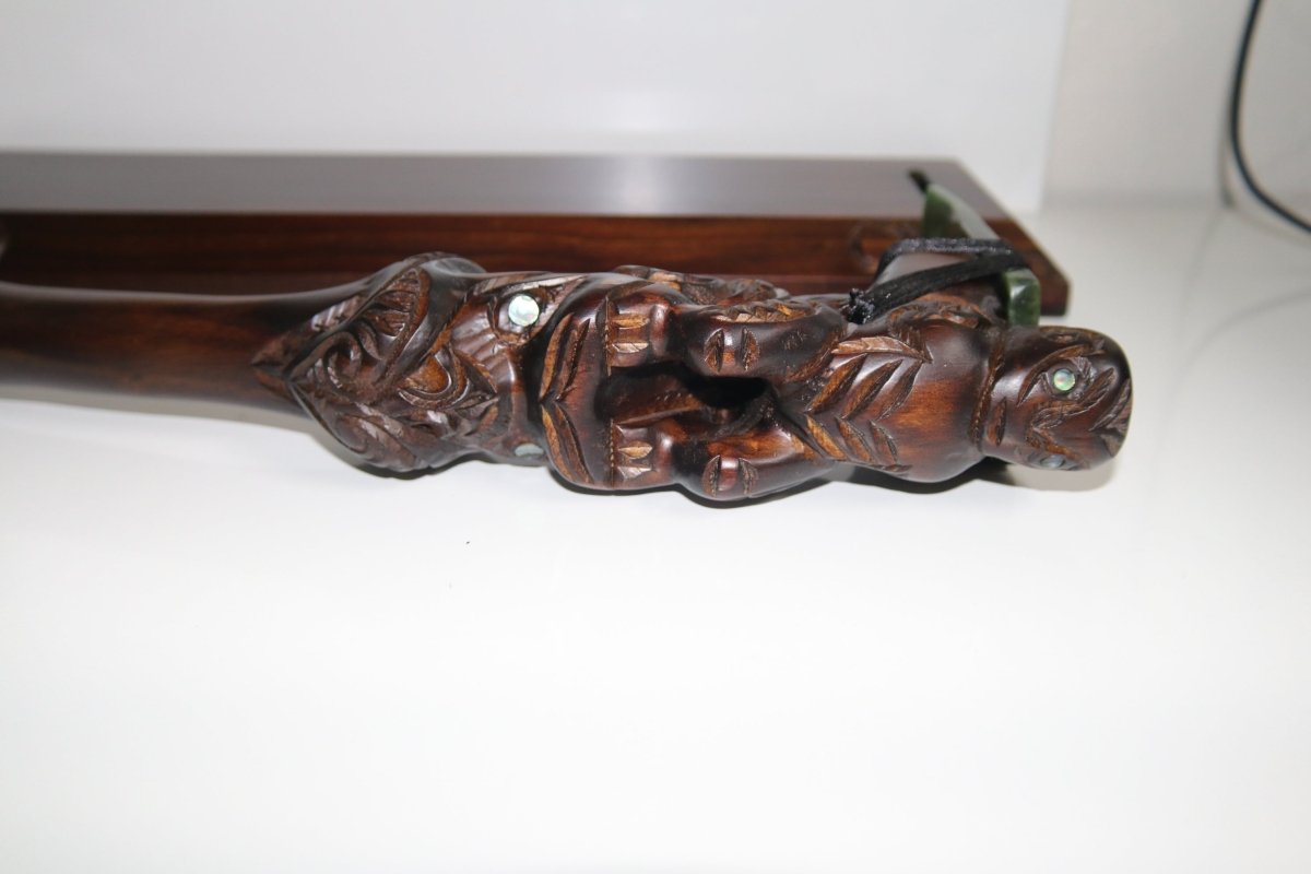 Wooden Large Ceremonial adze with Greenstone