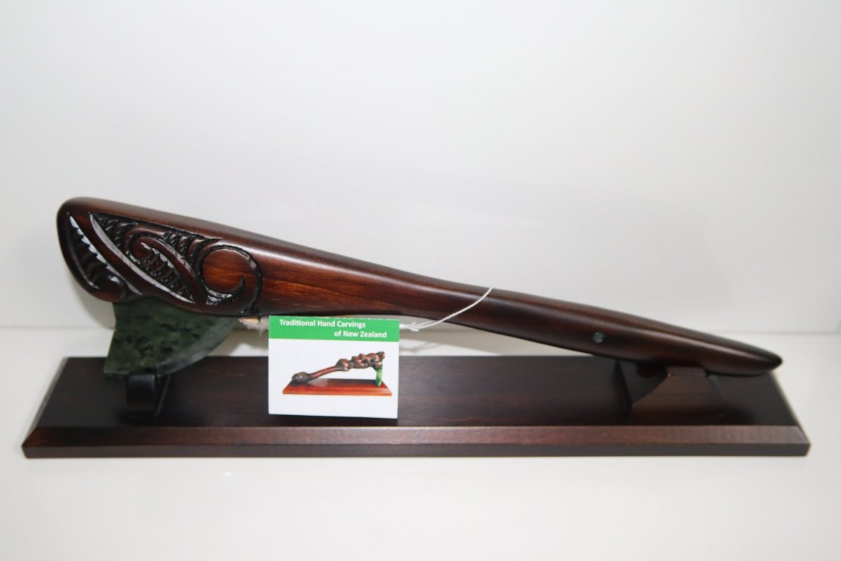 Wooden Tewha Tewha with Greenstone
