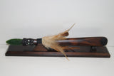 New Zealand Wood and Greenstone Taiaha with base