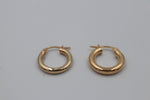 9ct Gold Plain 10mm Hoops 3mm tube