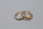 9ct Gold Plain 10mm Hoops 3mm tube