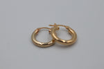 9ct Gold Plain 10mm Hoops 3mm tube