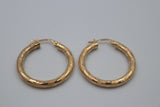 9ct Gold Fancy Hoop Earrings 20mm